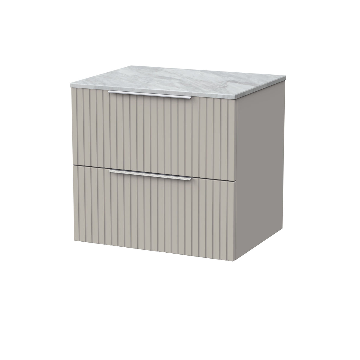 [BFLF3224GMT] Callingwood Contemporary Wall Hung 2 Drawer Vanity Unit with Grey Marble Worktop, Choice of Size and Colour - Cutout