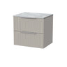 [BFLF3224GMT] Callingwood Contemporary Wall Hung 2 Drawer Vanity Unit with Grey Marble Worktop, Choice of Size and Colour - Cutout