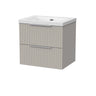 [BFLF3224K] Callingwood Contemporary Wall Hung 2 Drawer Vanity Unit with 0 Tap Hole Fireclay Basin, Choice of Size and Colour - Cutout