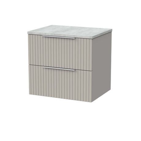 [BFLF3224LBG] Callingwood Contemporary Wall Hung 2 Drawer Vanity Unit with Bellato Grey Laminate Worktop, Choice of Size and Colour - Cutout