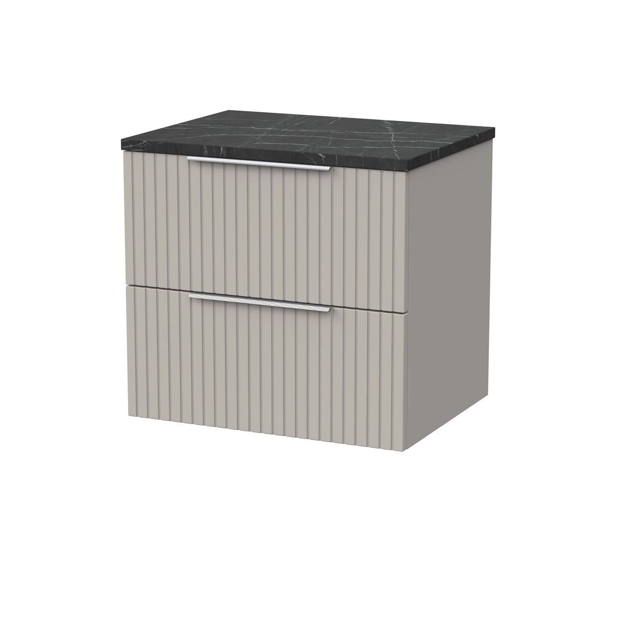 [BFLF3224LBP] Callingwood Contemporary Wall Hung 2 Drawer Vanity Unit with Black Pietra Marble Laminate Worktop, Choice of Size and Colour - Cutout