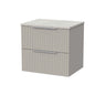 [BFLF3224LSWG] Callingwood Contemporary Wall Hung 2 Drawer Vanity Unit with White Sparkle Laminate Worktop, Choice of Size and Colour - Cutout