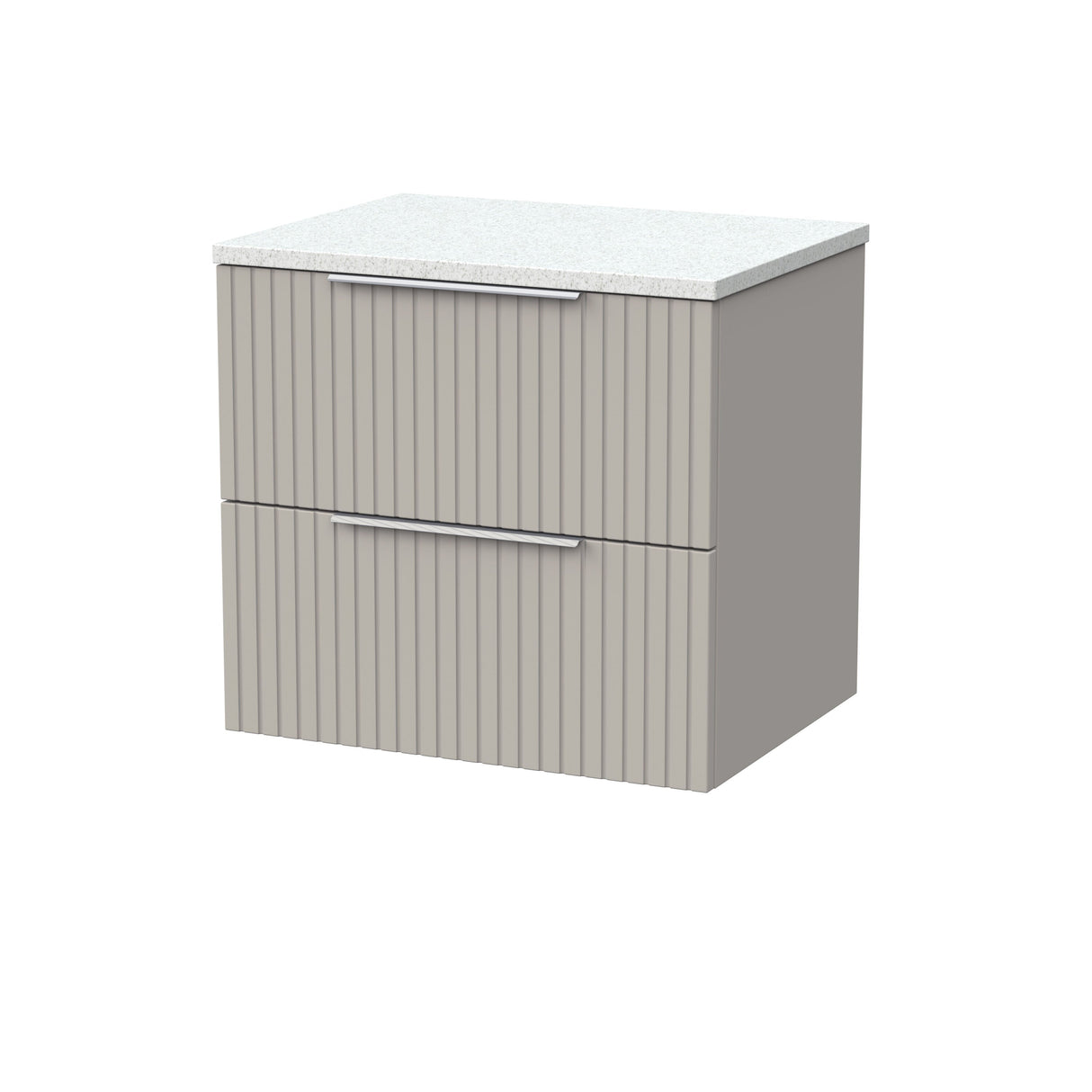 [BFLF3224LWN] Callingwood Contemporary Wall Hung 2 Drawer Vanity Unit with White Nebula Laminate Worktop, Choice of Size and Colour - Cutout