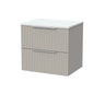 [BFLF3224LWN] Callingwood Contemporary Wall Hung 2 Drawer Vanity Unit with White Nebula Laminate Worktop, Choice of Size and Colour - Cutout