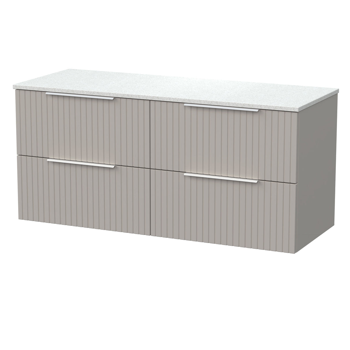 [BFLF3224WMT2] Callingwood Contemporary Wall Hung 4 Drawer 1200mm Vanity Unit with White Marble Worktop, Choice of Colour - Cutout