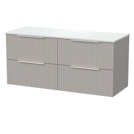 [BFLF3224WMT2] Callingwood Contemporary Wall Hung 4 Drawer 1200mm Vanity Unit with White Marble Worktop, Choice of Colour - Cutout