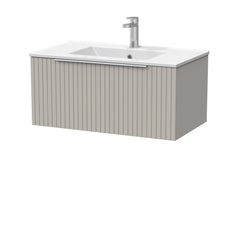 [BFLF3225C] Callingwood Contemporary Wall Hung 1 Drawer Vanity Unit with Minimalist Ceramic Basin, Choice of Size and Colour - Cutout