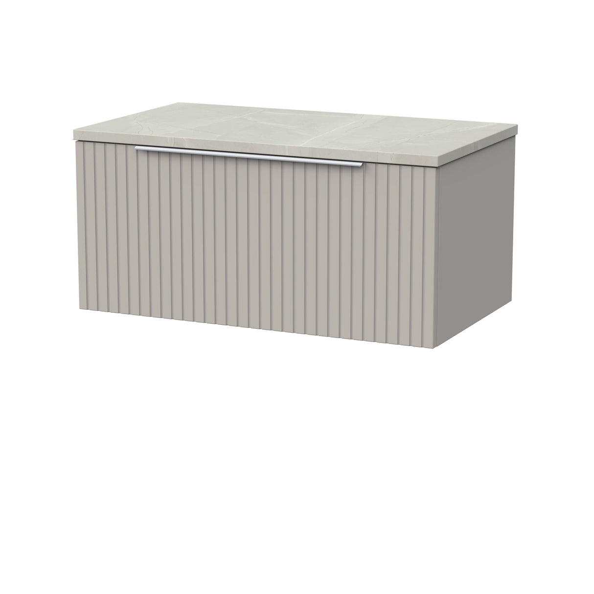 [BFLF3225LMP] Callingwood Contemporary Wall Hung 1 Drawer Vanity Unit with Marble Plaster Laminate Worktop, Choice of Size and Colour - Cutout