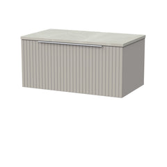 [BFLF3225LMP] Callingwood Contemporary Wall Hung 1 Drawer Vanity Unit with Marble Plaster Laminate Worktop, Choice of Size and Colour - Cutout