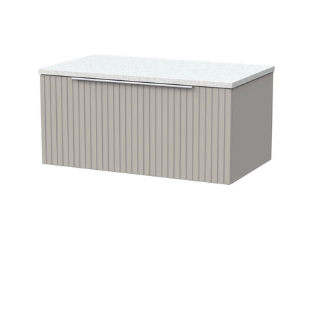 [BFLF3225LWN] Callingwood Contemporary Wall Hung 1 Drawer Vanity Unit with White Nebula Laminate Worktop, Choice of Size and Colour - Cutout