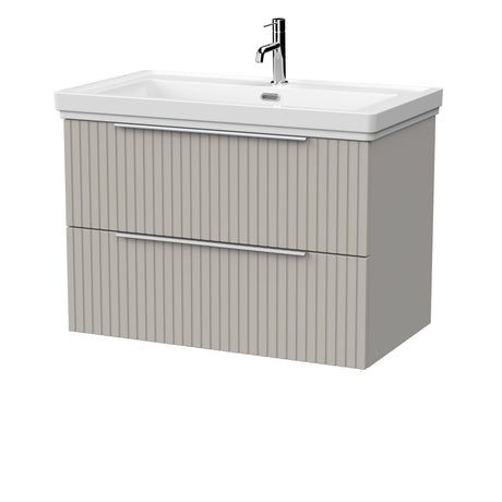 [BFLF3226A] Callingwood Contemporary Wall Hung 2 Drawer Vanity Unit with Traditional 1 Tap Hole Fireclay Basin, Choice of Size and Colour - Cutout