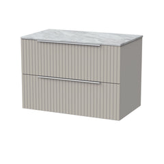 [BFLF3226GMT] Callingwood Contemporary Wall Hung 2 Drawer Vanity Unit with Grey Marble Worktop, Choice of Size and Colour - Cutout