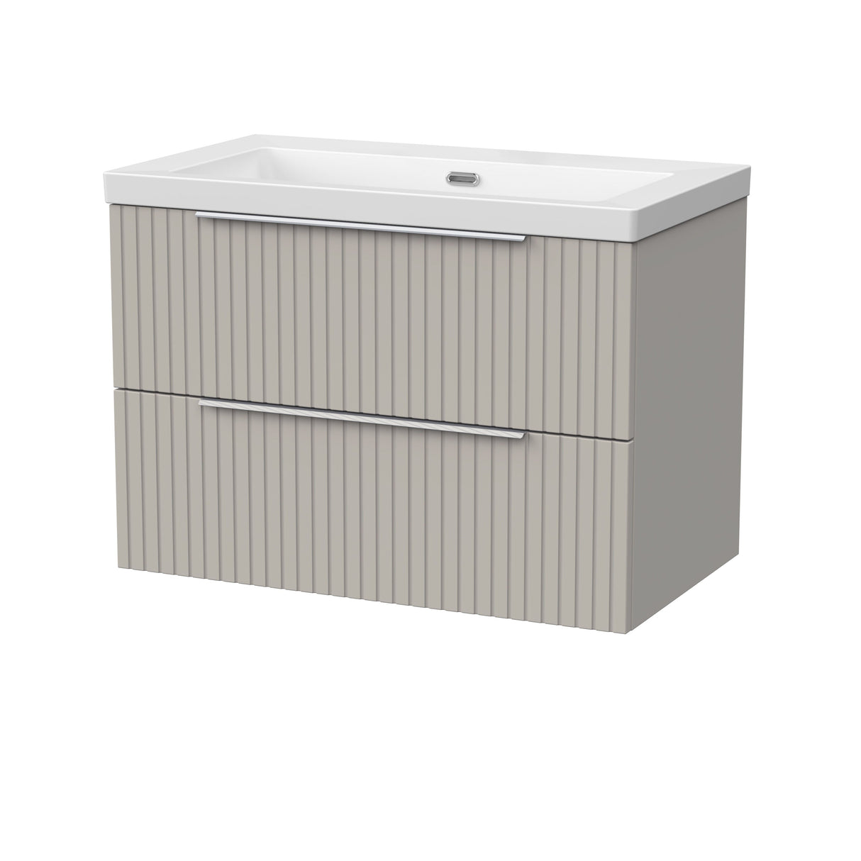 [BFLF3226K] Callingwood Contemporary Wall Hung 2 Drawer Vanity Unit with 0 Tap Hole Fireclay Basin, Choice of Size and Colour - Cutout