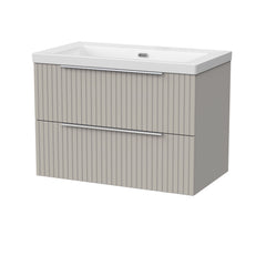 [BFLF3226K] Callingwood Contemporary Wall Hung 2 Drawer Vanity Unit with 0 Tap Hole Fireclay Basin, Choice of Size and Colour - Cutout