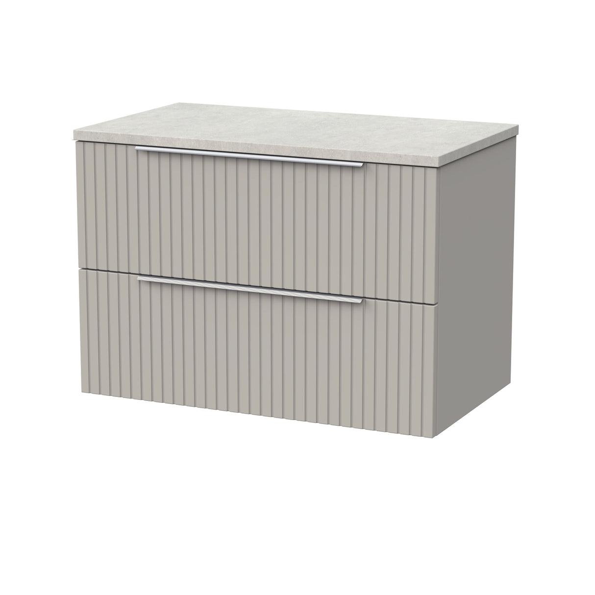 [BFLF3226LSWG] Callingwood Contemporary Wall Hung 2 Drawer Vanity Unit with White Sparkle Laminate Worktop, Choice of Size and Colour - Cutout