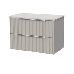 [BFLF3226LSWG] Callingwood Contemporary Wall Hung 2 Drawer Vanity Unit with White Sparkle Laminate Worktop, Choice of Size and Colour - Cutout