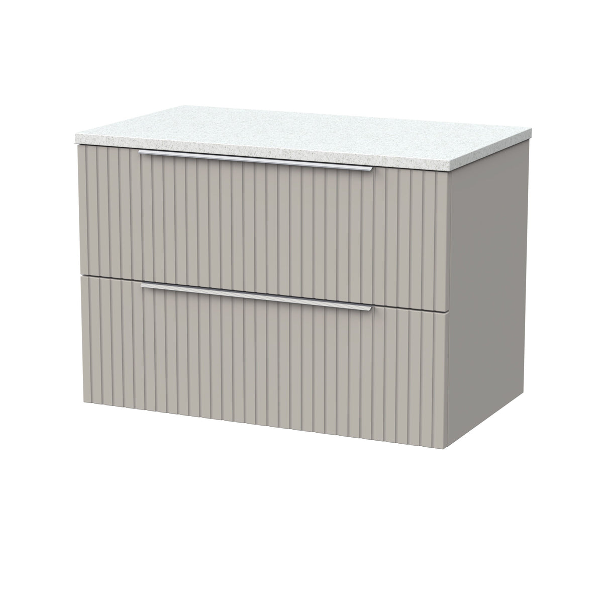 [BFLF3226LWN] Callingwood Contemporary Wall Hung 2 Drawer Vanity Unit with White Nebula Laminate Worktop, Choice of Size and Colour - Cutout