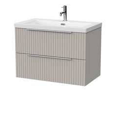 [BFLF3226L] Callingwood Contemporary Wall Hung 2 Drawer Vanity Unit with 1 Tap Hole Fireclay Basin, Choice of Size and Colour - Cutout