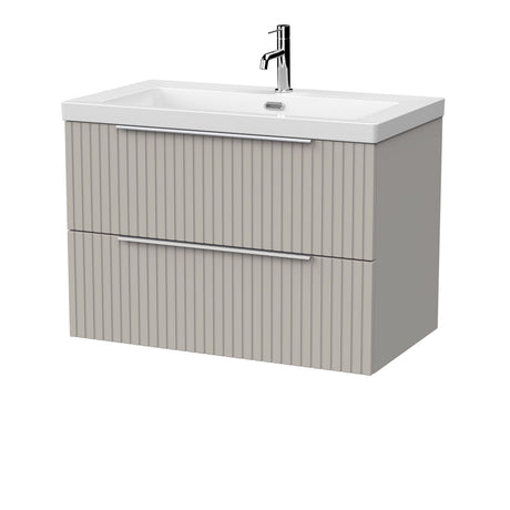 [BFLF3226L] Callingwood Contemporary Wall Hung 2 Drawer Vanity Unit with 1 Tap Hole Fireclay Basin, Choice of Size and Colour - Cutout