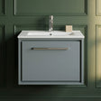 [BFLL2322C] Balterley  Modern Bathroom Wall Hung Single Drawer Vanity Unit & Basin, Coastal Grey, 600mm - Silo