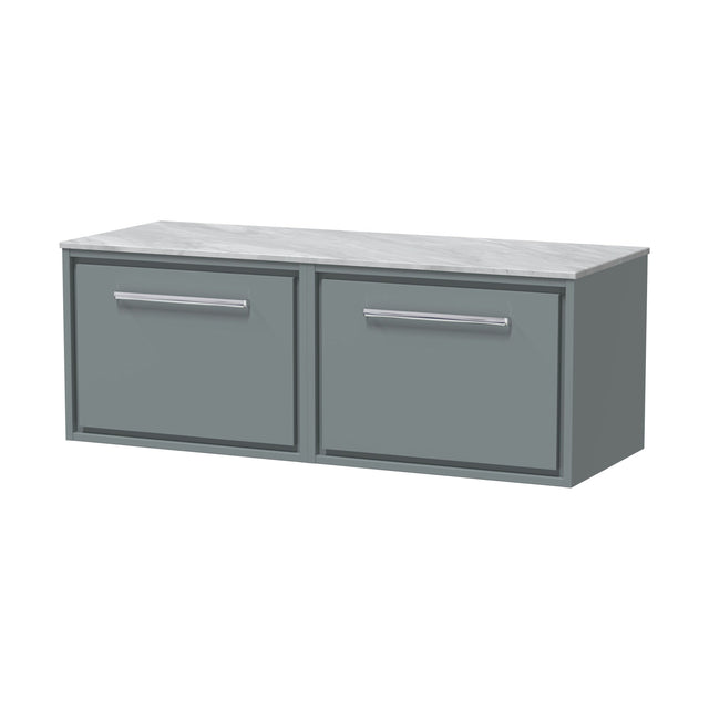 [BFLL2322GMT2] Balterley 1200mm Framed Design Wall Hung Single Drawer Vanity & Marble Worktop - Coastal Grey - Cutout