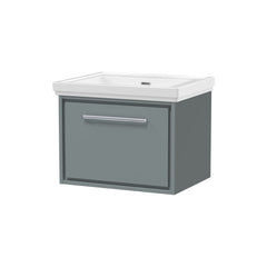 [BFLL2322H] Longnor Single Drawer Wall Hung Vanity Basin Unit with 0 Tap Hole Traditional Fireclay Basin, Choice of Size and Colour - Cutout