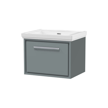 [BFLL2322H] Longnor Single Drawer Wall Hung Vanity Basin Unit with 0 Tap Hole Traditional Fireclay Basin, Choice of Size and Colour - Cutout