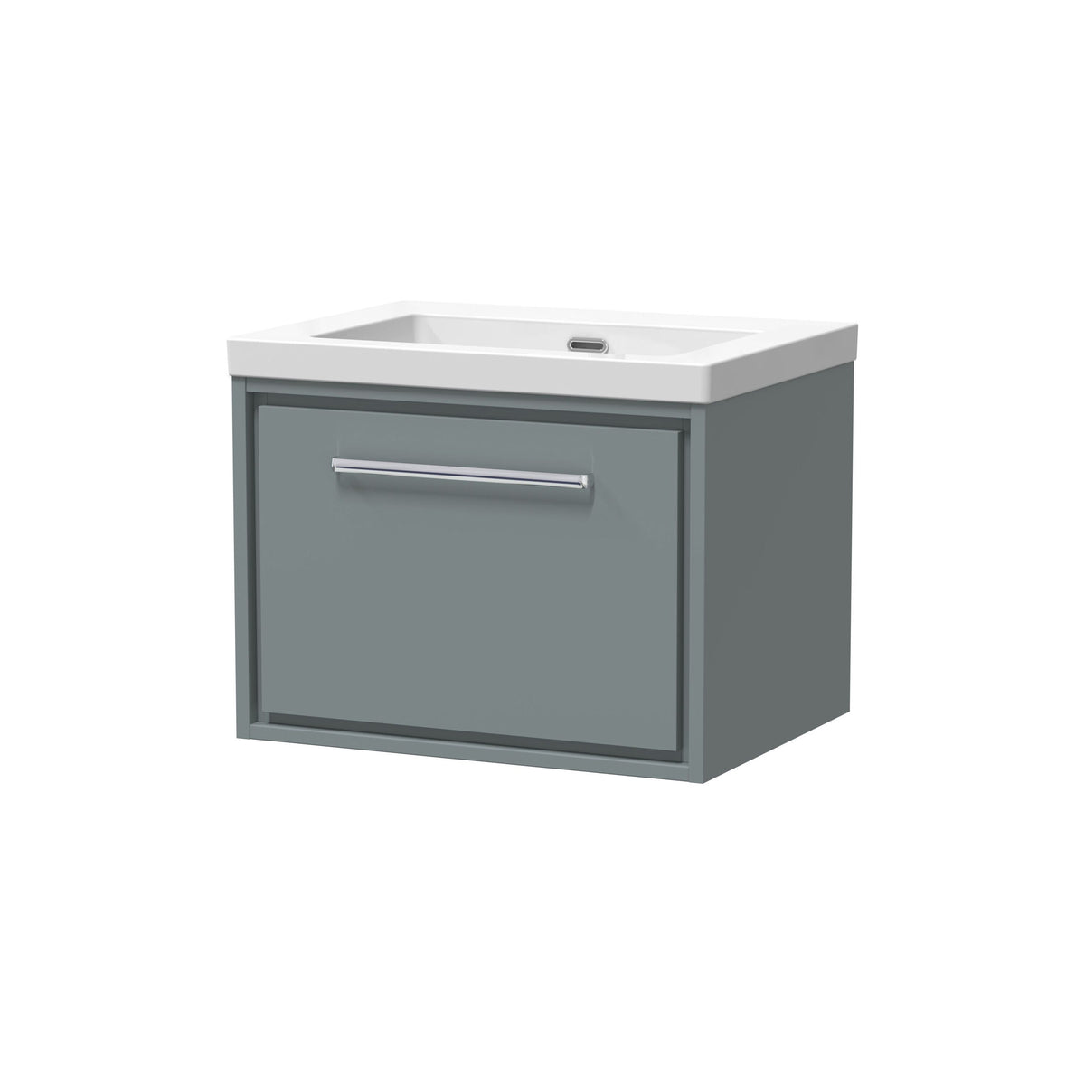 [BFLL2322K] Longnor Wall Hung Single Drawer Vanity Basin Unit with Modern Fireclay Basin, Choice of Size, Colour and Basin - Cutout