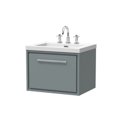 [BFLL2322M] Longnor Wall Hung Single Drawer Vanity Basin Unit with Modern Fireclay Basin, Choice of Size, Colour and Basin - Cutout
