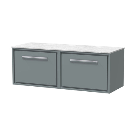 [BFLL2322WMT2] Longnor 1 Drawer Wall Hung Vanity Unit with White Marble Worktop, Choice of Size and Colour - Cutout
