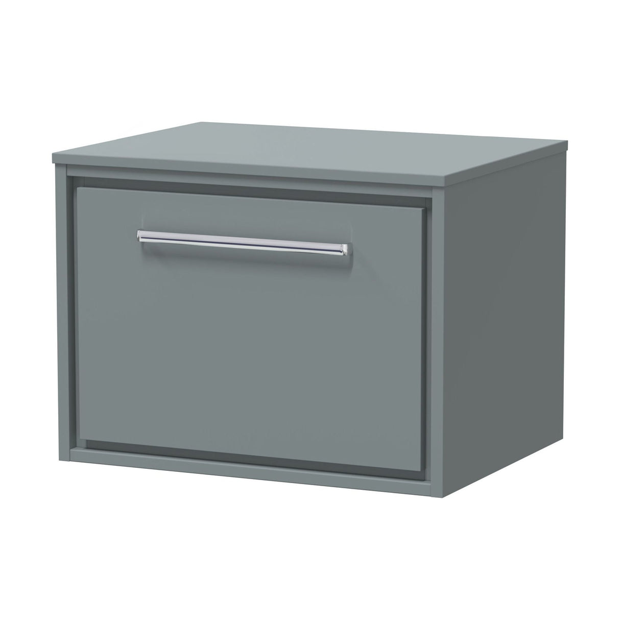 [BFLL2322W] Balterley 600mm Framed Design Wall Hung Single Drawer Vanity with Worktop - Coastal Grey - Cutout