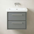 [BFLL2324H] Longnor 2 Drawer Wall Hung Vanity Basin Unit with 0 Tap Hole Traditional Fireclay Basin, Choice of Size and Colour - Silo