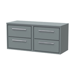 [BFLL2324W2] Balterley 1200mm Framed Design Wall Hung 4 Drawer Vanity with Worktop - Coastal Grey - Cutout
