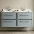 [BFLL2324WS2] Balterley 1200mm Wall Hung 4 Drawer Vanity Unit with Double Marble Basins - Coastal Grey - Silo