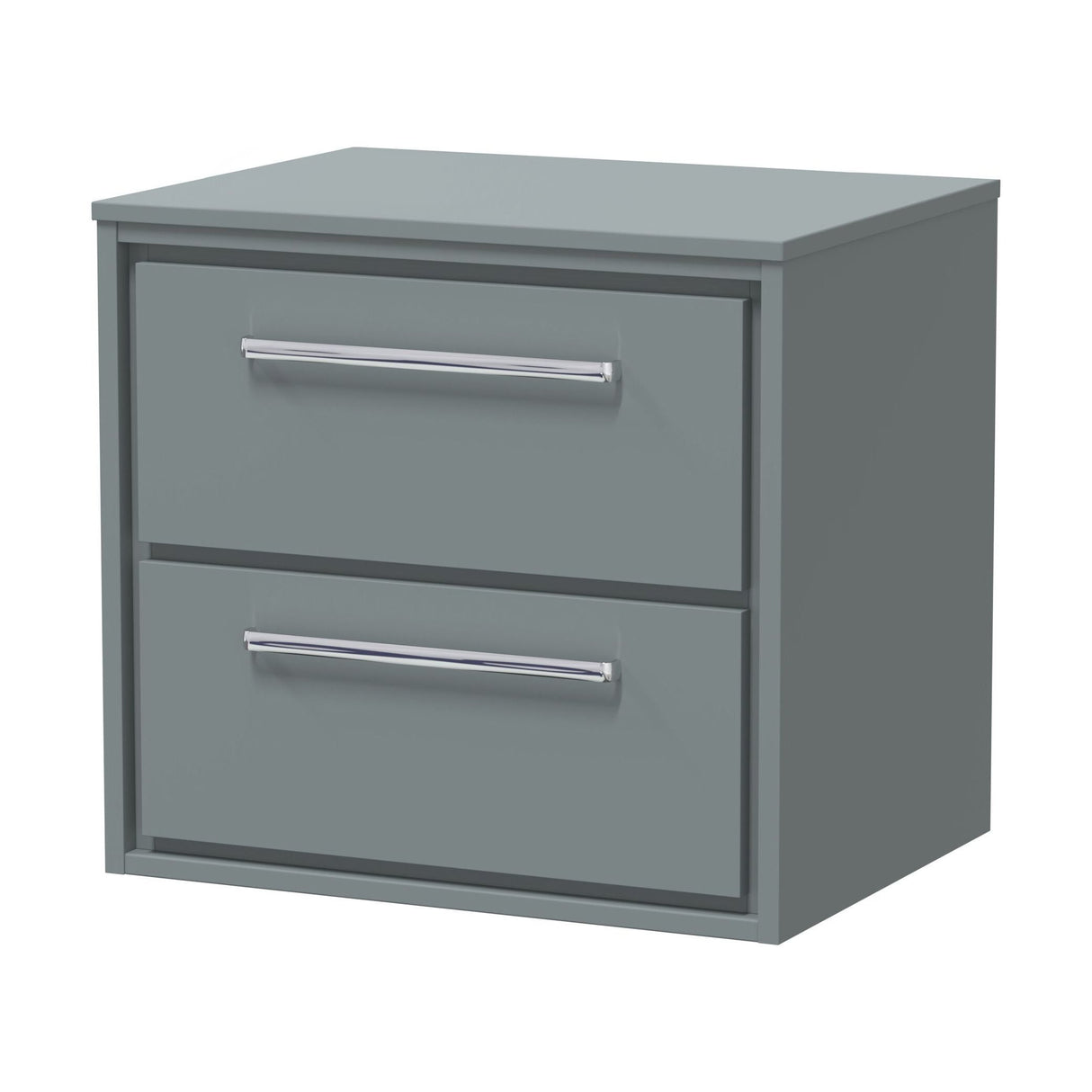 [BFLL2324W] Balterley 600mm Framed Design Wall Hung 2 Drawer Vanity with Worktop - Coastal Grey - Cutout