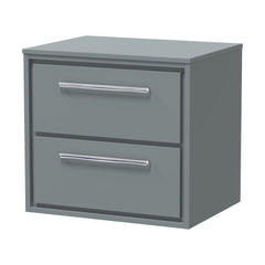[BFLL2324W] Balterley 600mm Framed Design Wall Hung 2 Drawer Vanity with Worktop - Coastal Grey - Cutout