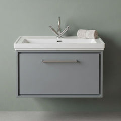 [BFLL2325A] Longnor Single Drawer Wall Hung Vanity Basin Unit with 1 Tap Hole Traditional Fireclay Basin, Choice of Colour and Size - Silo