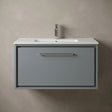 [BFLL2325C] Longnor Modern Bathroom Wall Hung Single Drawer Vanity Unit & Basin, Choice of Size and Colour - Silo