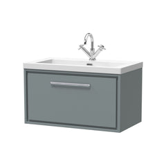 [BFLL2325L] Longnor Wall Hung Single Drawer Vanity Basin Unit with Modern Fireclay Basin, Choice of Size, Colour and Basin - Cutout