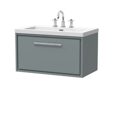 [BFLL2325M] Longnor Wall Hung Single Drawer Vanity Basin Unit with Modern Fireclay Basin, Choice of Size, Colour and Basin - Cutout