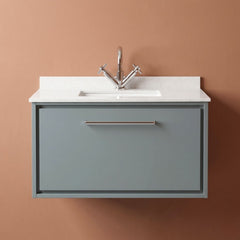 [BFLL2325WS1] Balterley 800mm Wall Hung Single Drawer with Marble Worktop Basin - Coastal Grey - Silo