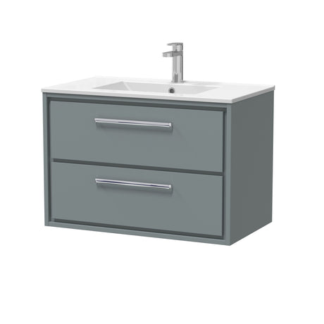 [BFLL2326C] Longnor Modern Wall Hung 2 Drawer Vanity Basin Unit with Minimalist Basin, Choice of Size and Colour - Cutout