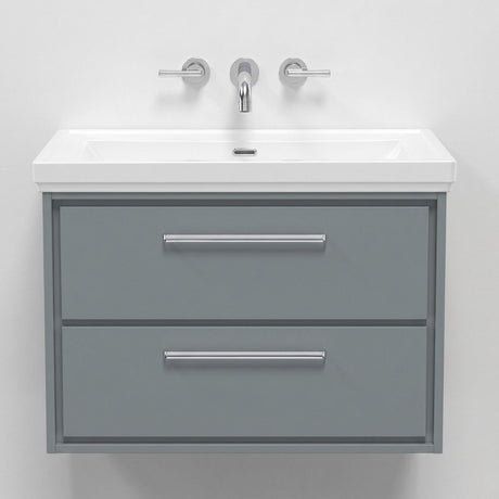 [BFLL2326H] Longnor 2 Drawer Wall Hung Vanity Basin Unit with 0 Tap Hole Traditional Fireclay Basin, Choice of Size and Colour - Silo