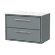 [BFLL2326WMT] Balterley 800mm Framed Design Wall Hung 2 Drawer Vanity with Marble Worktop - Coastal Grey - Cutout