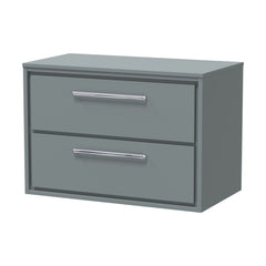[BFLL2326W] Balterley 800mm Framed Design Wall Hung 2 Drawer Vanity with Worktop - Coastal Grey - Cutout