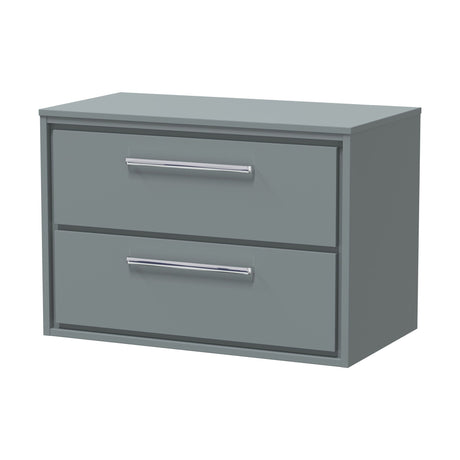 [BFLL2326W] Balterley 800mm Framed Design Wall Hung 2 Drawer Vanity with Worktop - Coastal Grey - Cutout