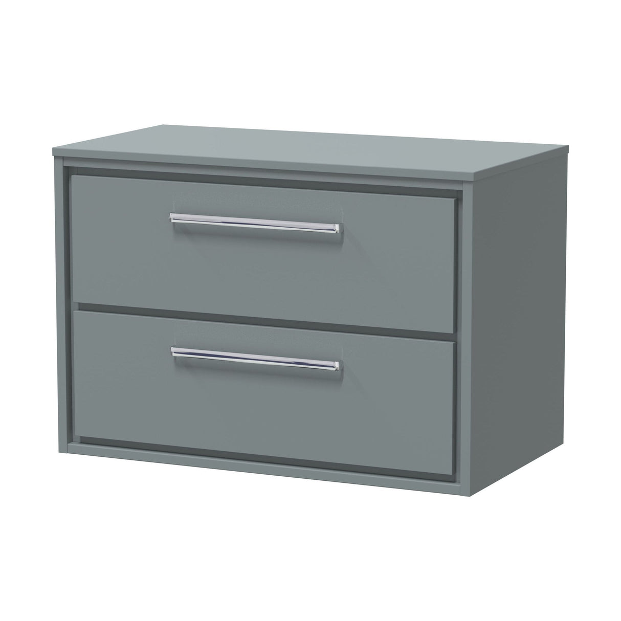 [BFLL2326W] Longnor Contemporary 2-Drawer Wall Hung Vanity Unit with Colour Coordinating Worktop, Choice of Size and Colour - Cutout
