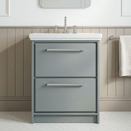 [BFLL2333B] Longnor Floor Standing Double Drawer Vanity Basin Unit with Fireclay Basin - Choice of Colour, Size and Basin Type - Silo