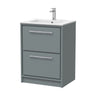 [BFLL2333C] Longnor Floor Standing 2 Drawer Vanity Unit - Choice of Colour, Basin Type and Size - Cutout
