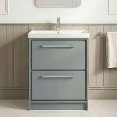 [BFLL2333E] Longnor Floor Standing 2 Drawer Vanity Unit - Choice of Colour, Basin Type and Size - Silo